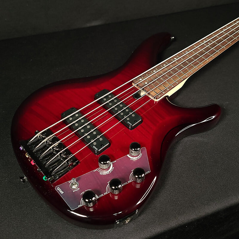 

Yamaha Red Burst TRBX605 FM Flame Maple Top 5 String Bass TRBX605FM