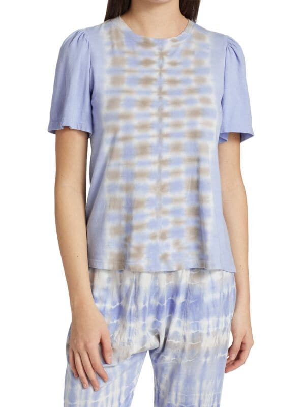 

Футболка tie-dye с развевающимися рукавами Raquel Allegra Sky blue