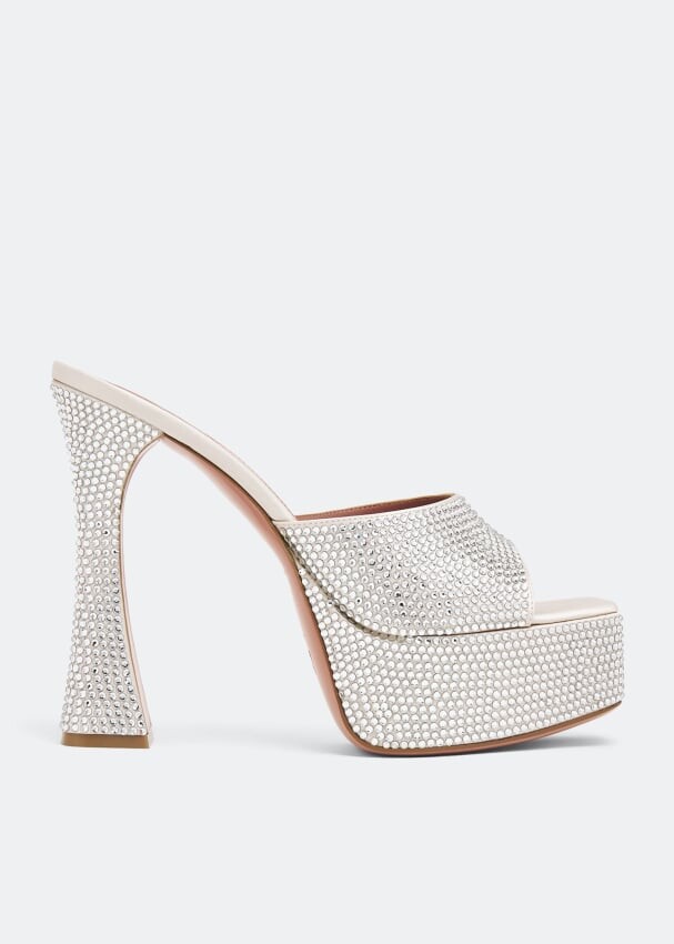 

Мюли AMINA MUADDI Dalida platform mules, серебряный