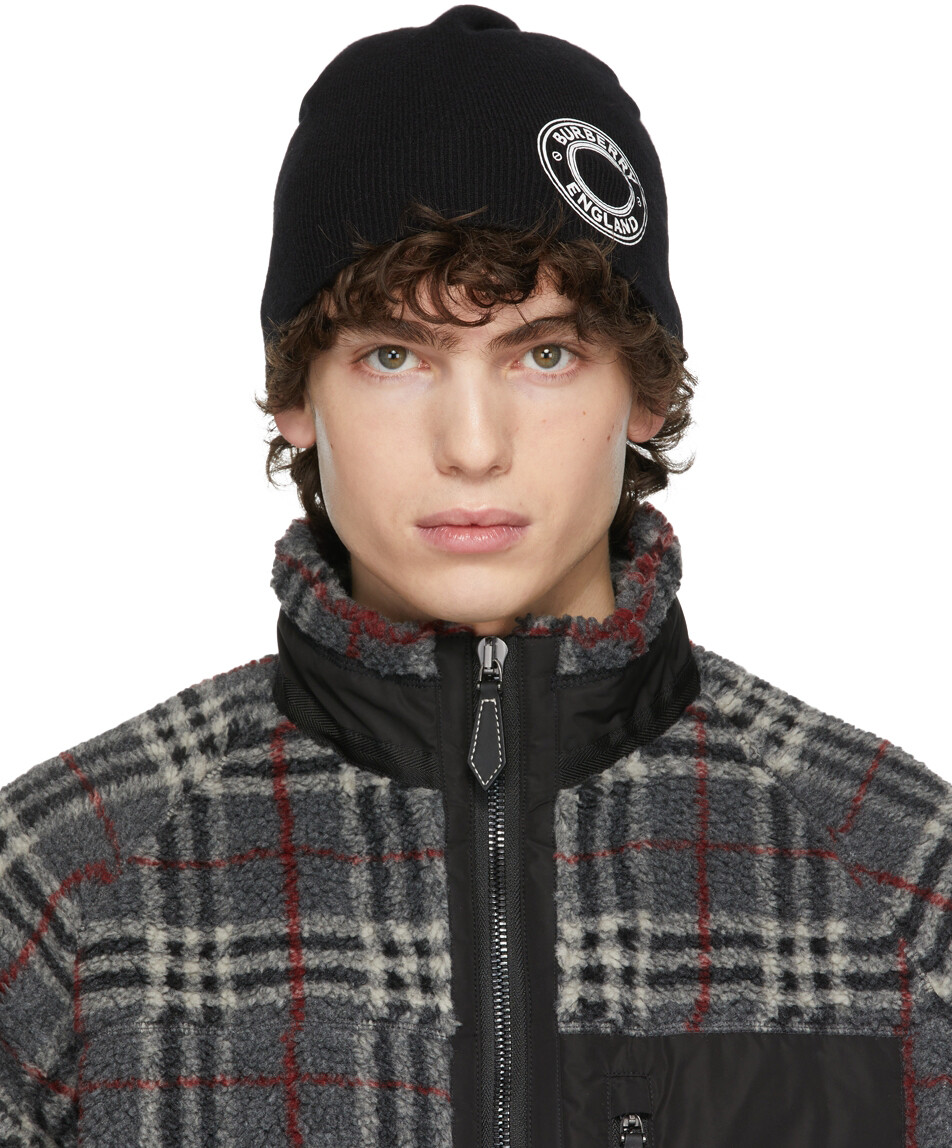 

Черная шапка из кашемира с графическим логотипом Burberry