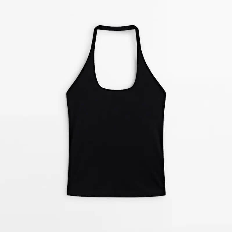 

Майка Massimo Dutti Cotton Halter, черный