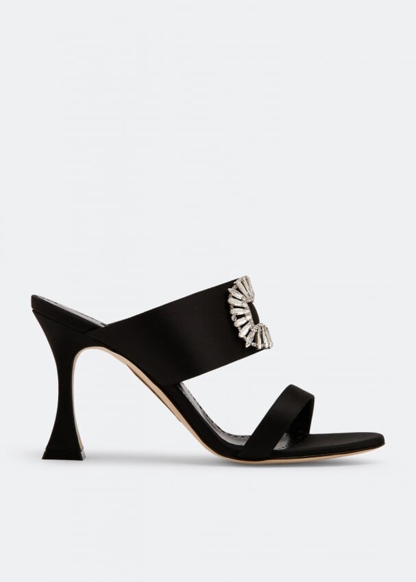 

Мюли MANOLO BLAHNIK Laali satin mules, черный