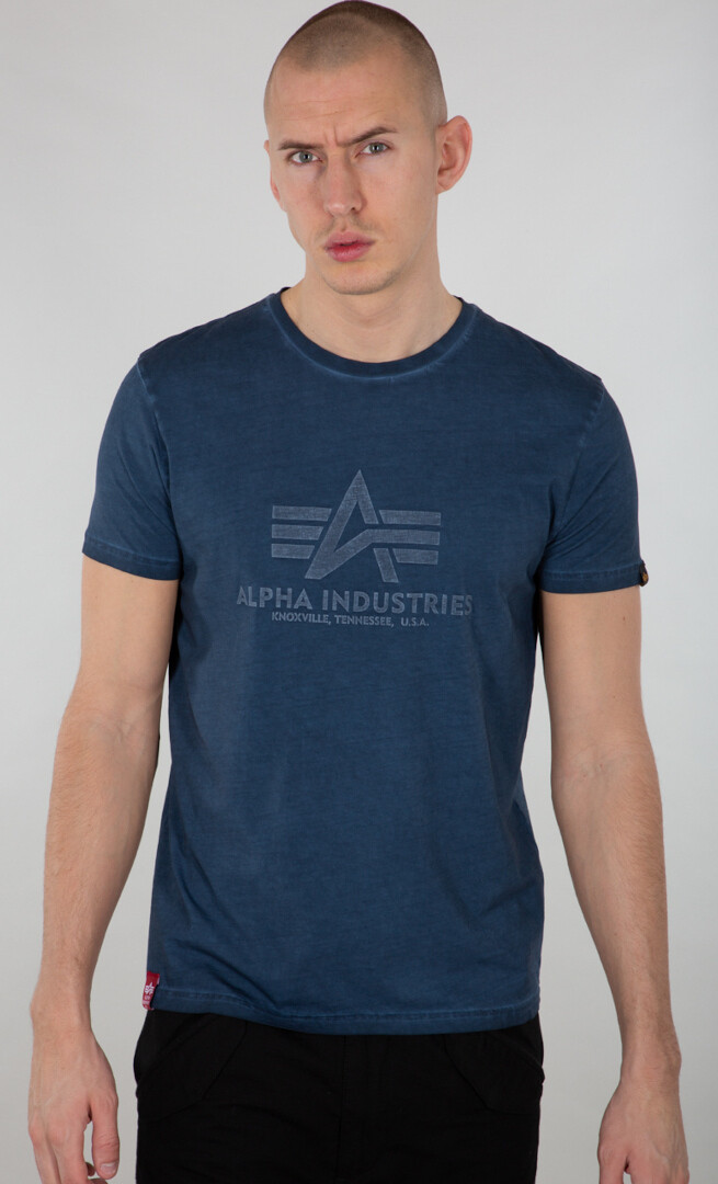 

Футболка Alpha Industries Basic Oildye, темно-синяя