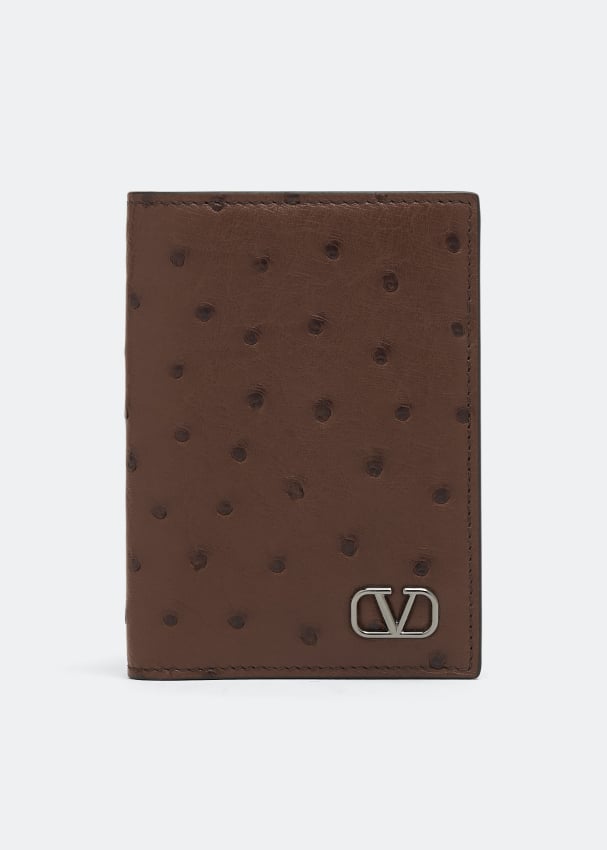 Картхолдер VALENTINO GARAVANI Mini VLogo Signature card case, коричневый
