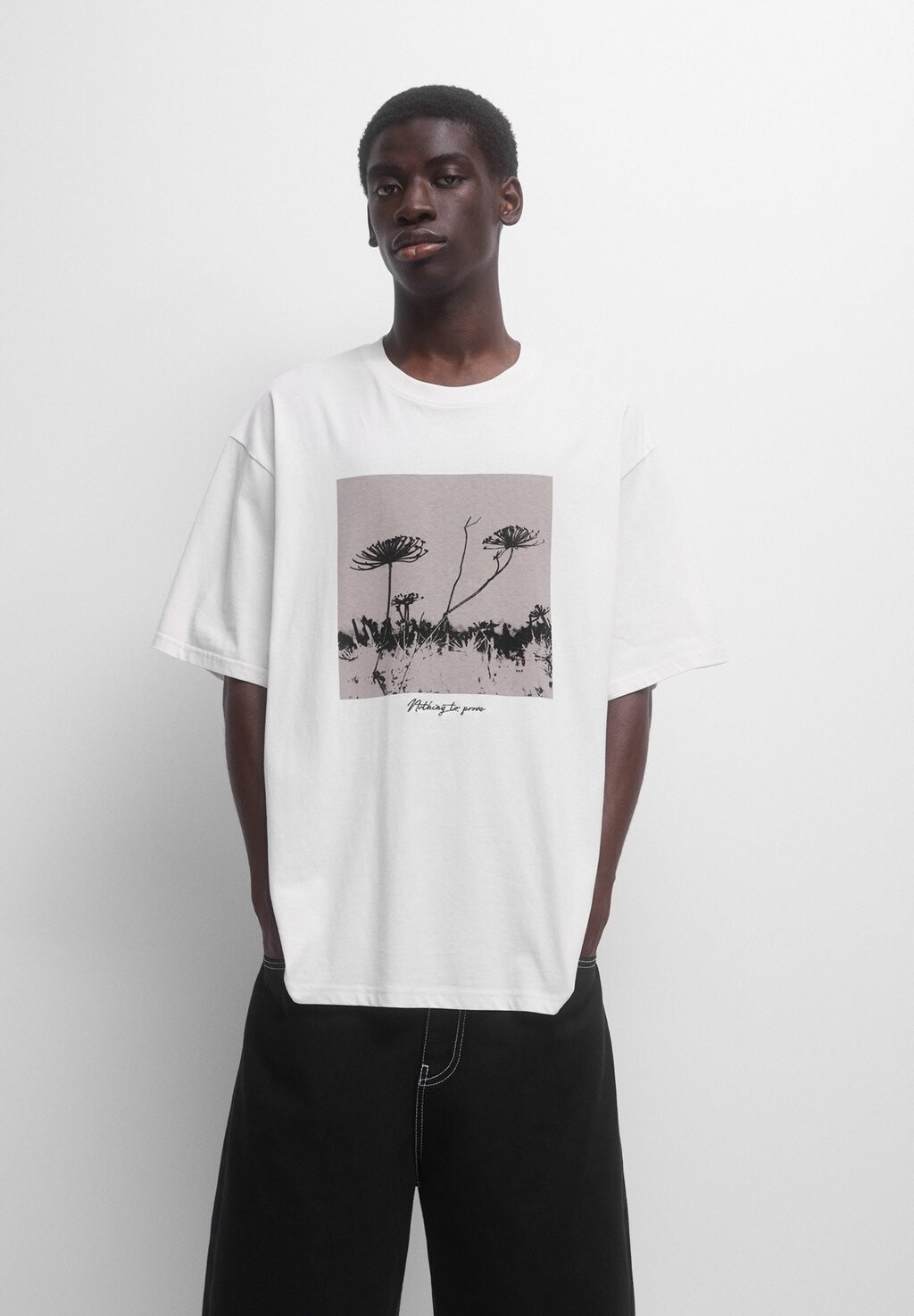 

Футболка с принтом PULL&BEAR, белый