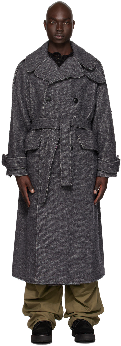 цена Серое пальто в стиле милитари Jumbo R13