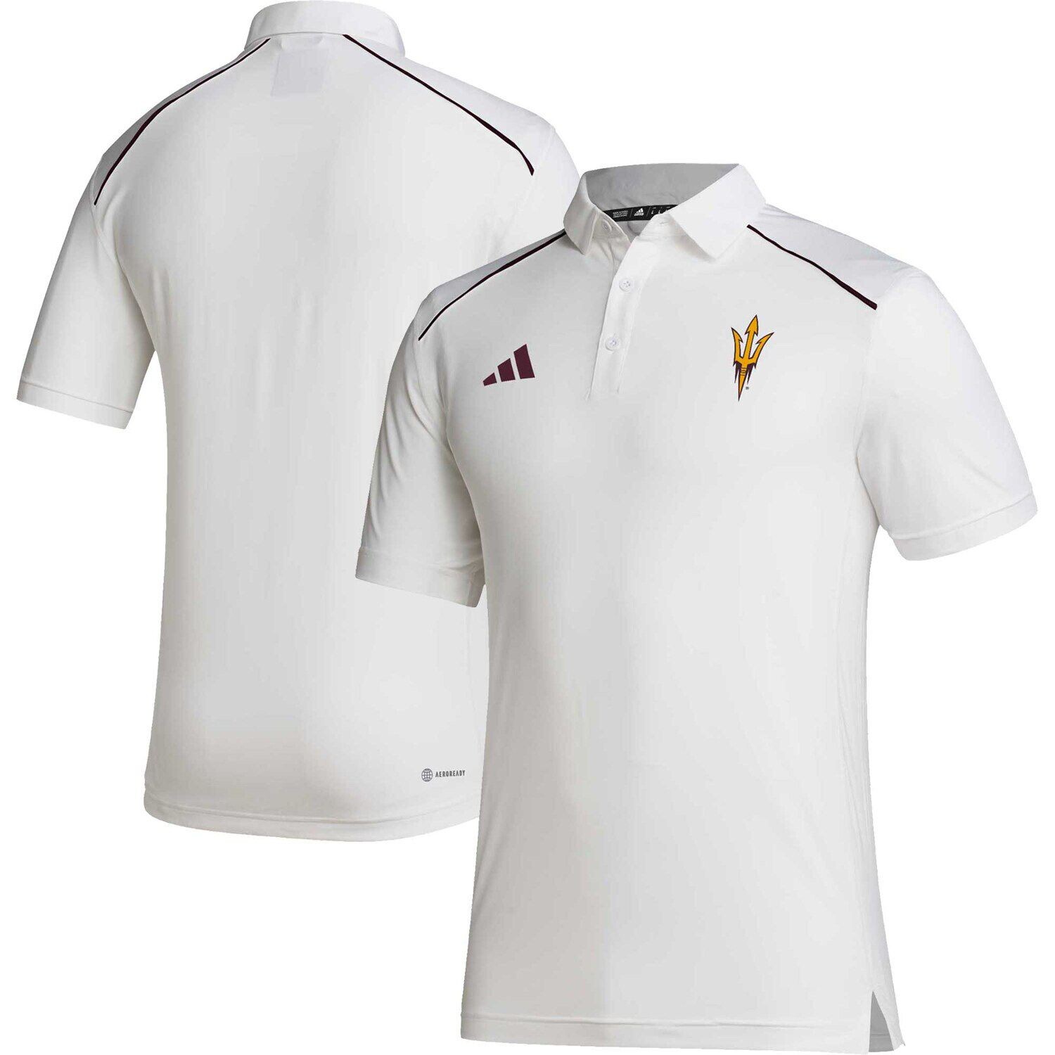

Мужская белая рубашка-поло Arizona State Sun Devils Coaches AEROREADY adidas