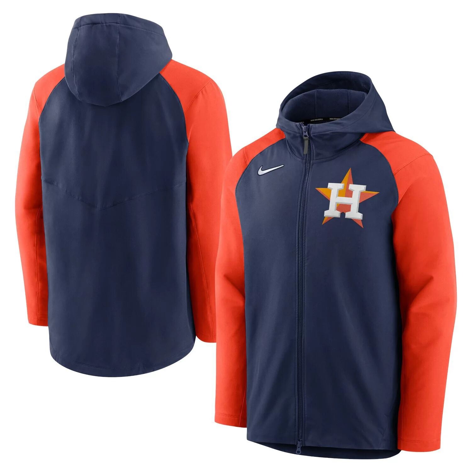 

Мужская темно-синяя/оранжевая худи с молнией во всю длину Houston Astros Authentic Collection Performance реглан Nike, Синий