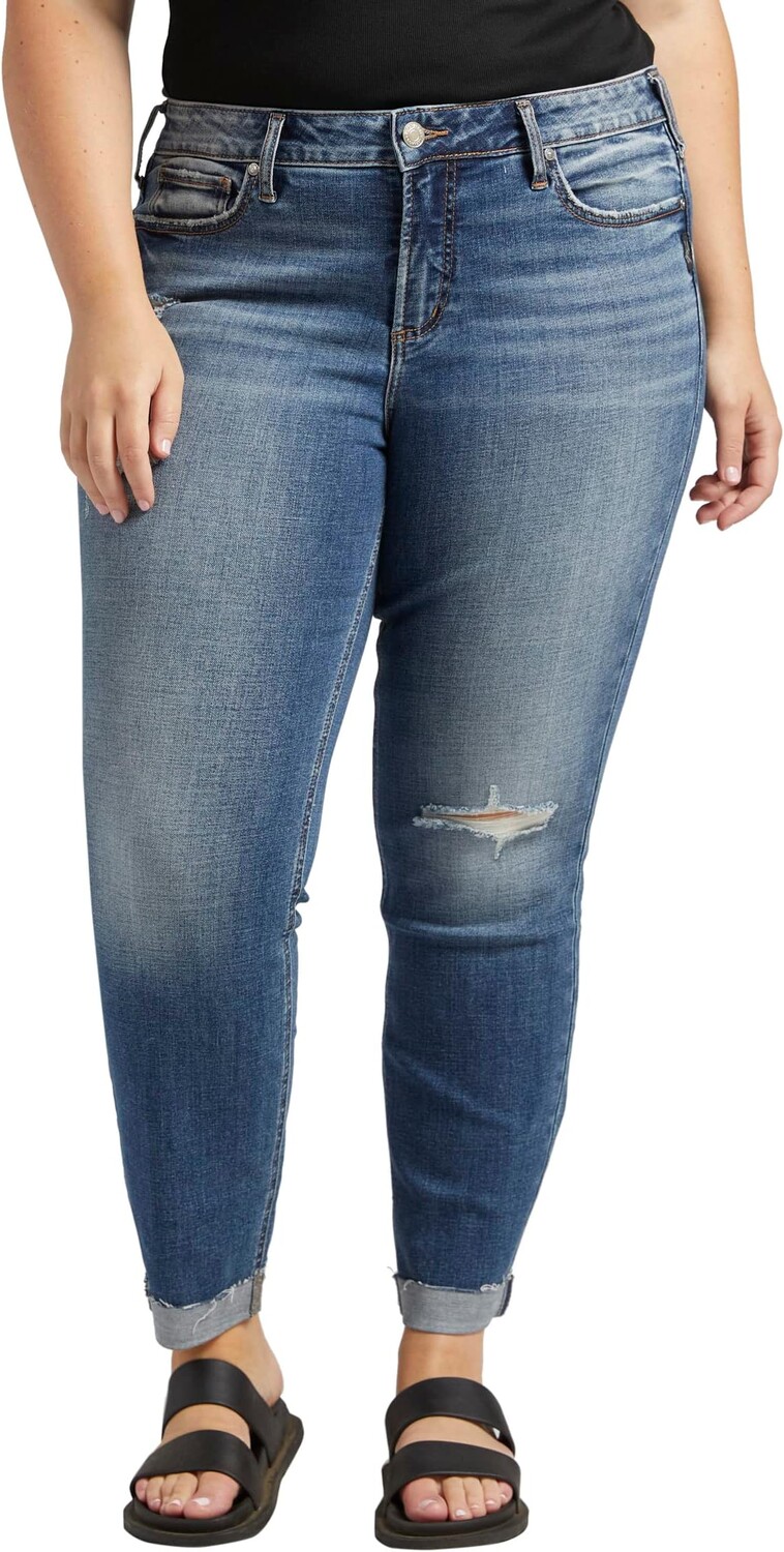 

Джинсы Plus Size Suki Mid-Rise Slim Straight Leg Jeans W93455ECF311 Silver Jeans Co., цвет Indigo