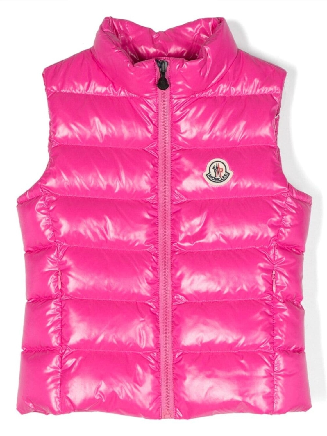 

Moncler Enfant жилет на молнии с нашивкой-логотипом, розовый