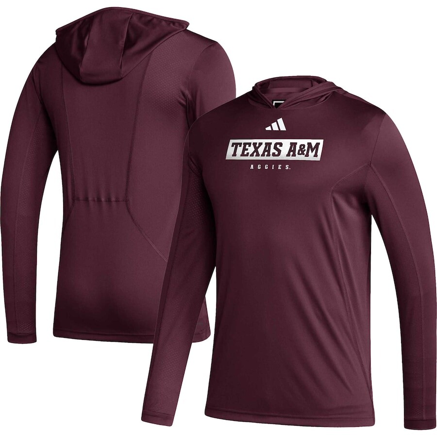 

Футболка с длинным рукавом adidas Texas A And M Aggies, бордовый