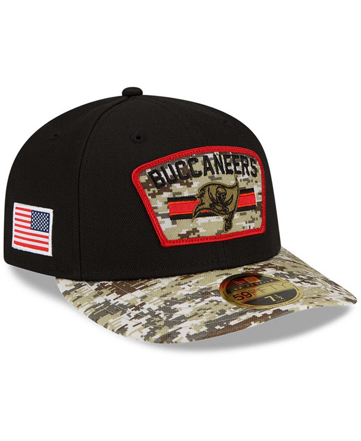 

Мужская черная камуфляжная шляпа Tampa Bay Buccaneers 2021 Salute To Service Low Profile 59FIFTY. New Era