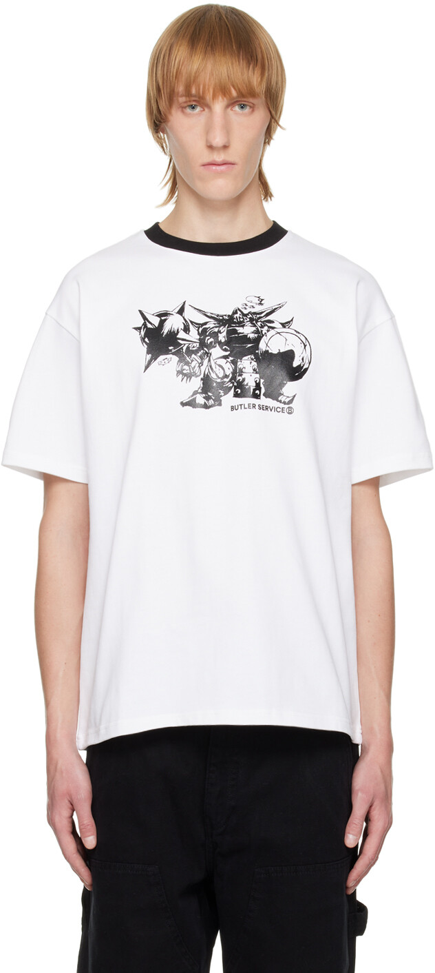 

SSENSE Эксклюзивная белая футболка Knight Fall Ringer BUTLER SVC, Белый