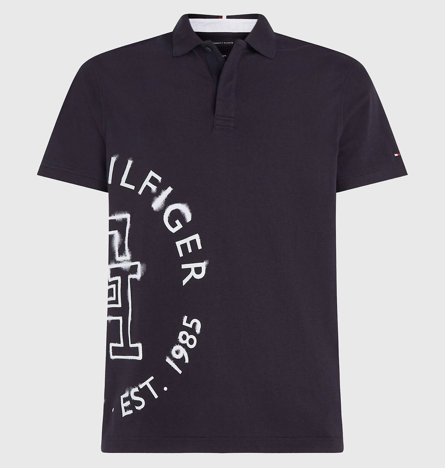 

Футболка-поло Tommy Hilfiger Regular Fit Circular Ink Monogram, темно-синий/белый