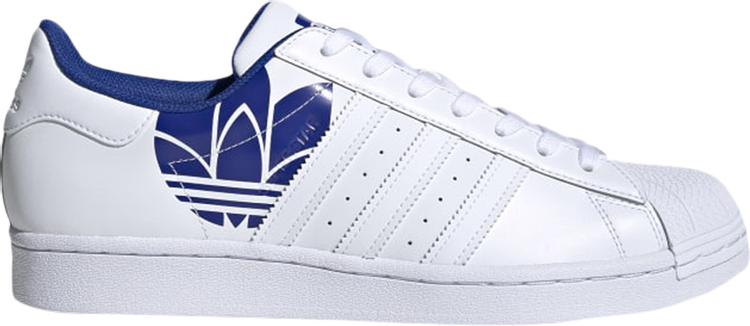 Кроссовки Adidas Superstar 'Trefoil Print - Royal Blue', синий - фото