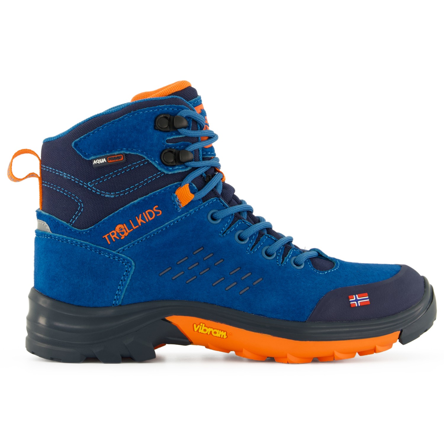Ботинки для прогулки Trollkids Kid's Trollsteinen Hiker Mid XT, цвет Atlantic Blue/Dark Navy/Glow Orange