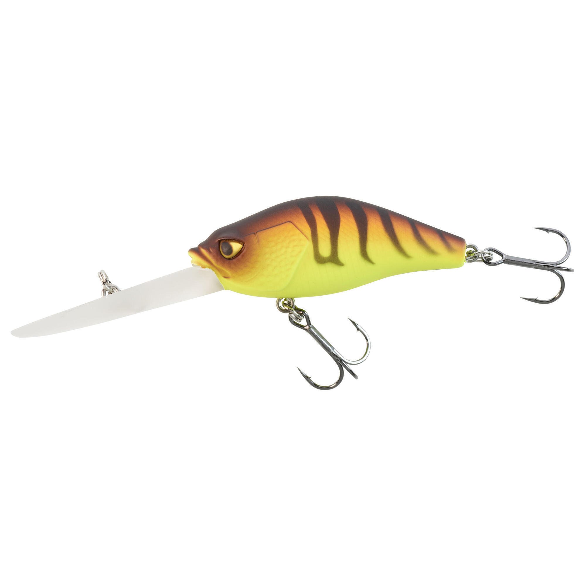 Воблер Deep Crankbait WXM CRKDD 60 F Orange Tiger CAPERLAN, черный/неоновый кроваво-оранжевый/неоновый желтый - фото