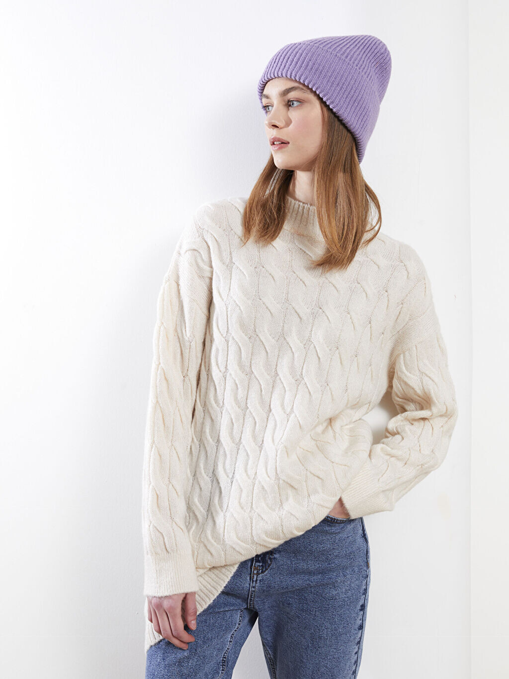 

Бирка с вышивкой Женская вязаная шапка Beanie LCW Accessories