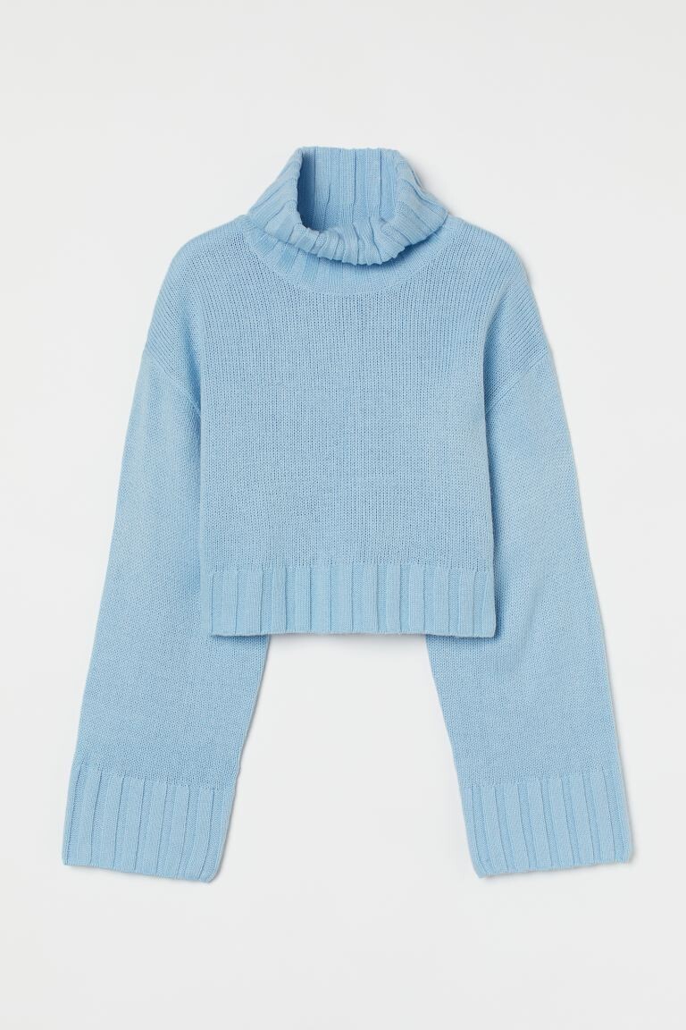 

Свитер с высоким воротом H&M, светло-синий