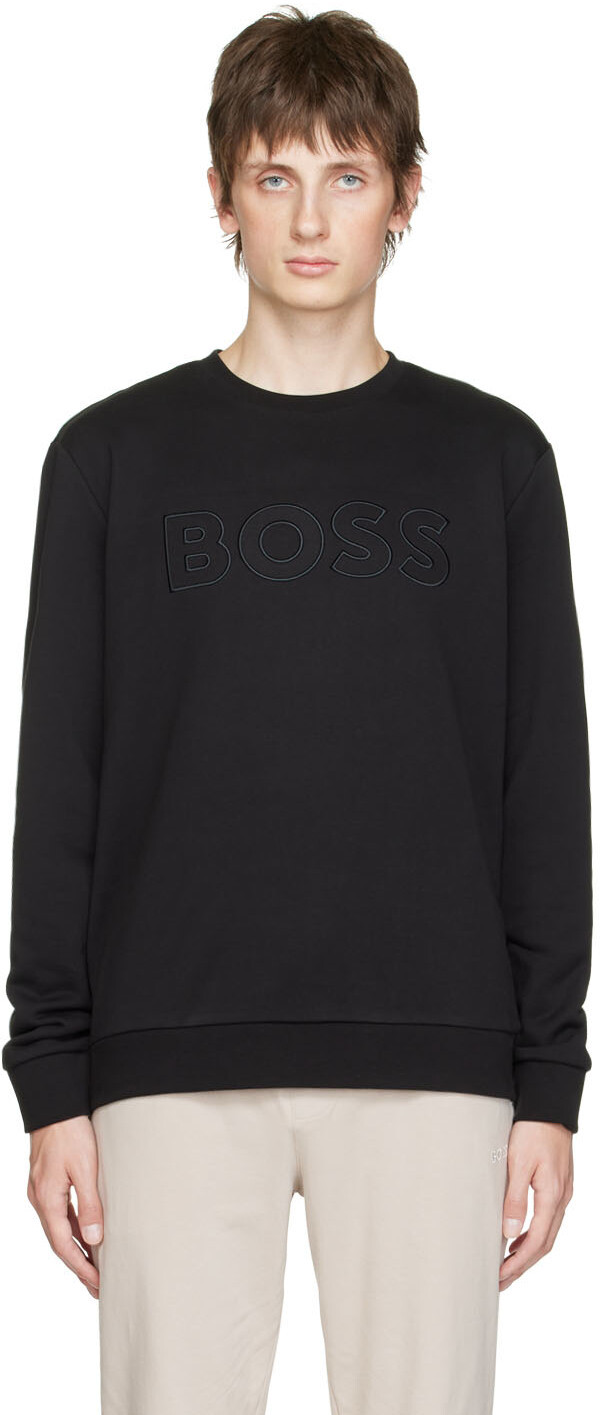 

Черный свитшот с аппликацией BOSS