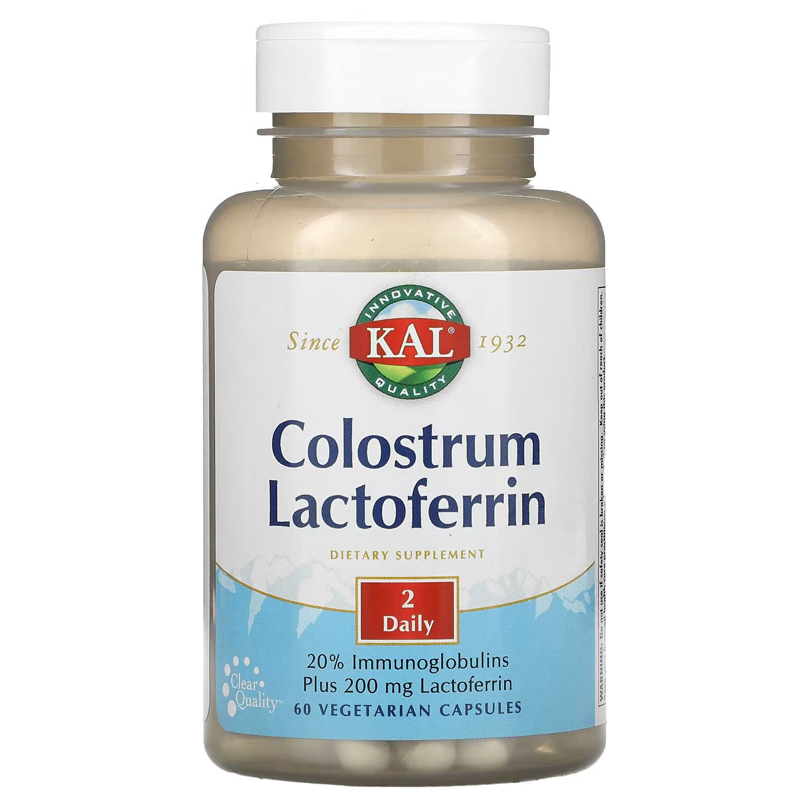 KAL, Молозиво, лактоферрин, 60 вегетарианских капсул kal пробиотик ацидофилус 4 250 вегетарианских капсул
