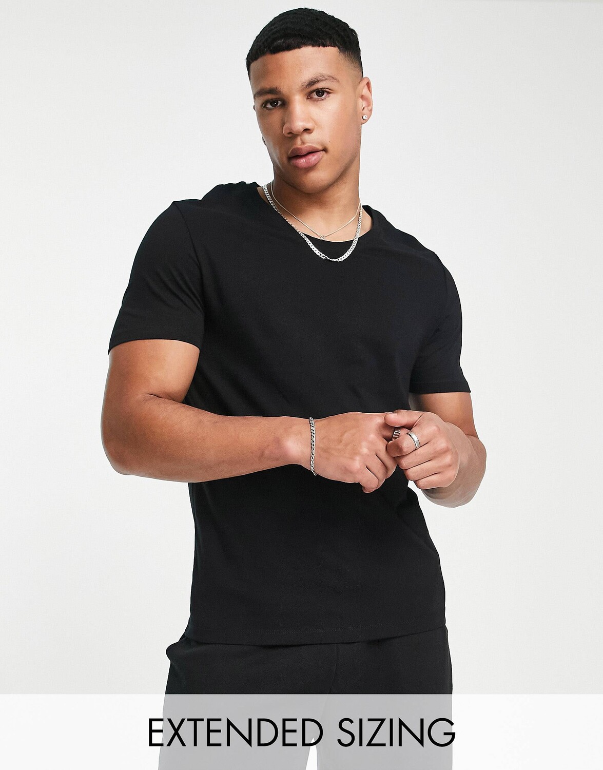 

Хлопковая футболка с круглым вырезом ASOS DESIGN - ЧЕРНЫЙ