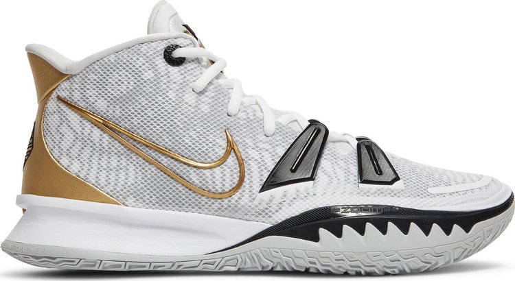 Nike kyrie white sales and gold