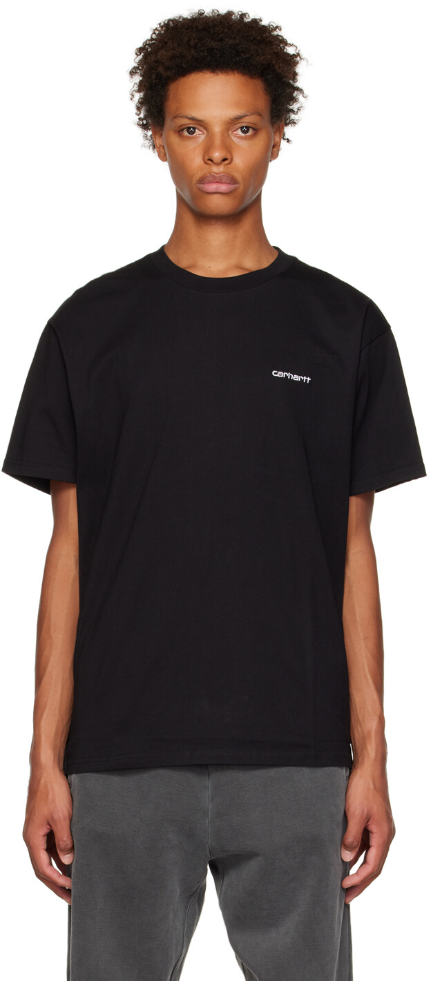 

Черная футболка с надписью Carhartt Work In Progress