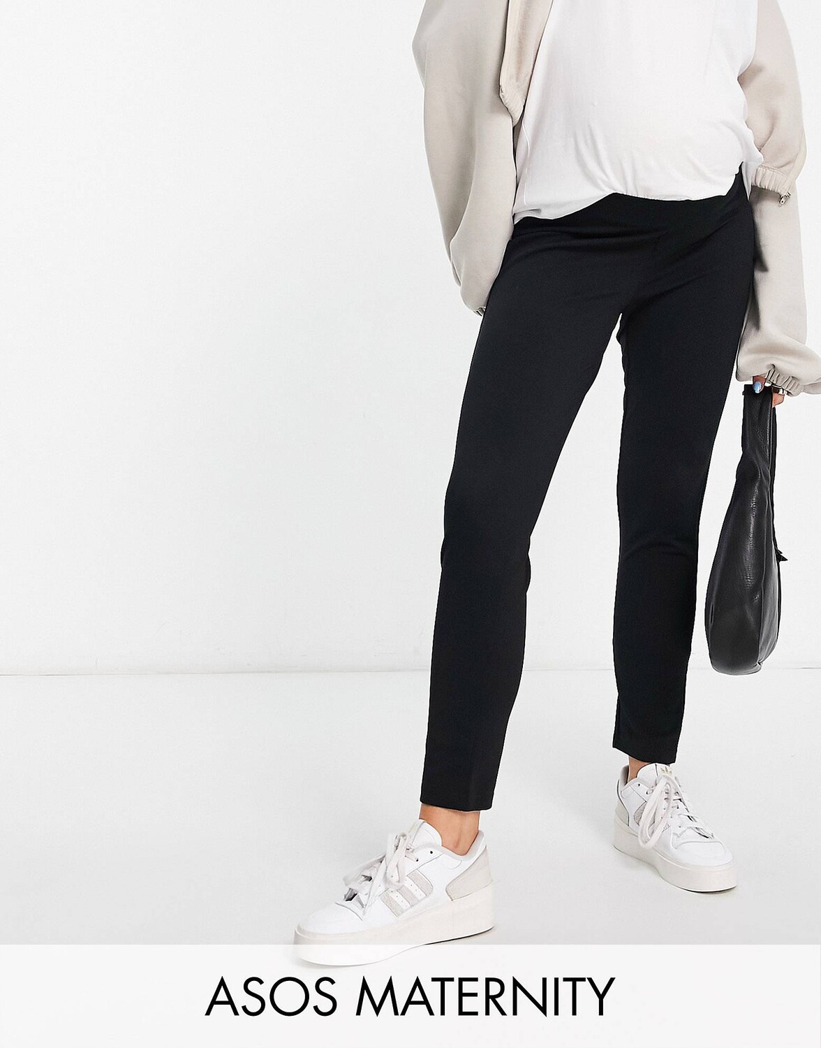

Черные зауженные брюки из джерси для беременных ASOS DESIGN Maternity, Черный