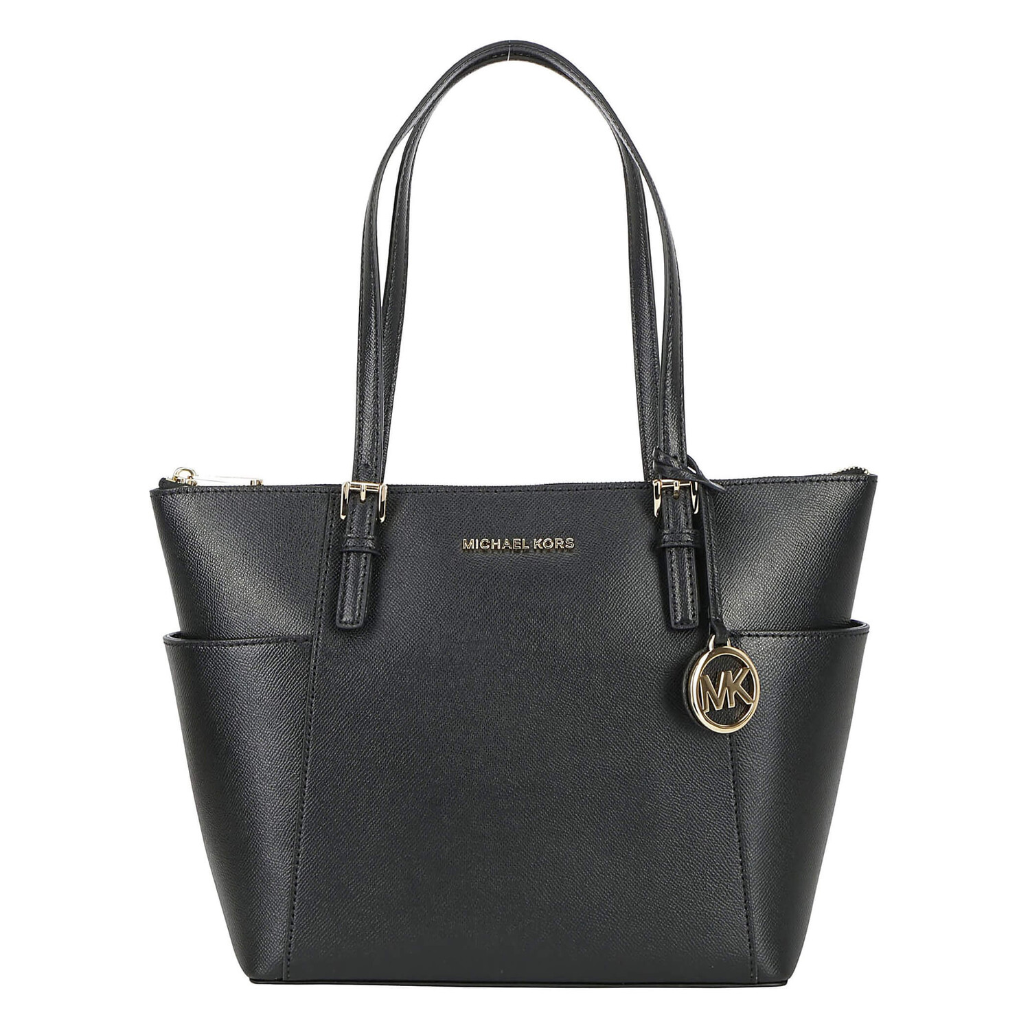 

Сумка-тоут Michael Kors Jet Set Large Crossgrain Leather, черный