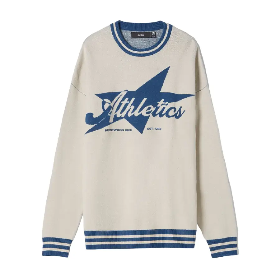 

Свитер Bershka Varsity, кремовый