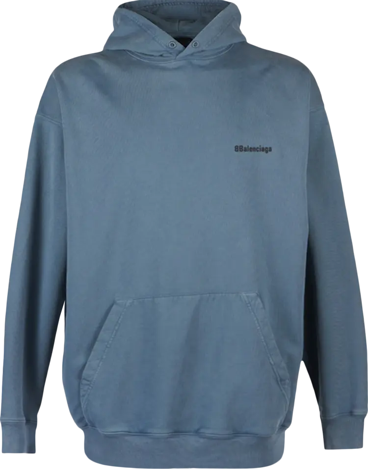 

Худи Balenciaga BB Corp Hoodie 'Washed Blue/Black', синий