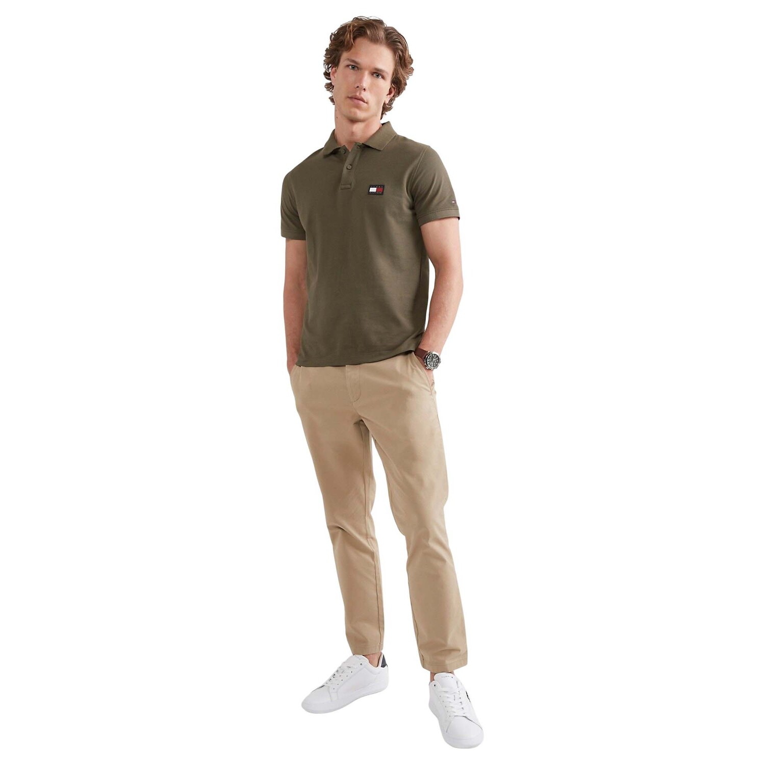 

Поло Tommy Hilfiger Slim Fit Undercollar, хаки