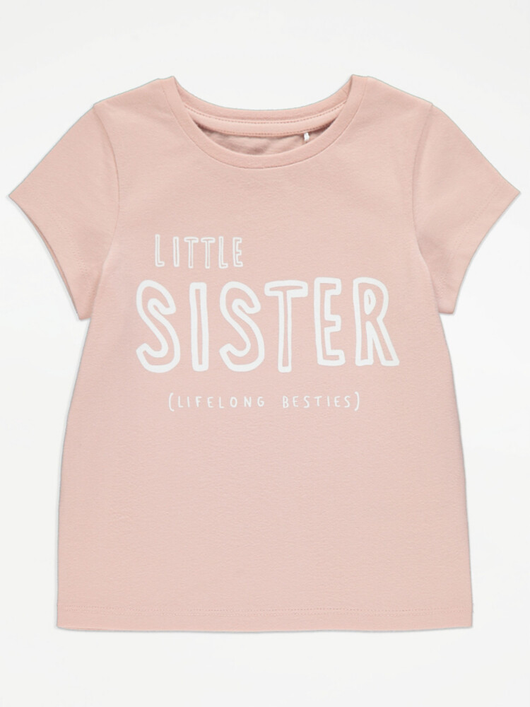 

Розовая футболка с принтом Little Sister Slogan George., розовый