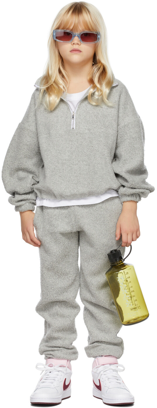 

SSENSE Exclusive Kids Серый свитшот Sherpa Diana с молнией до половины Gil Rodriguez