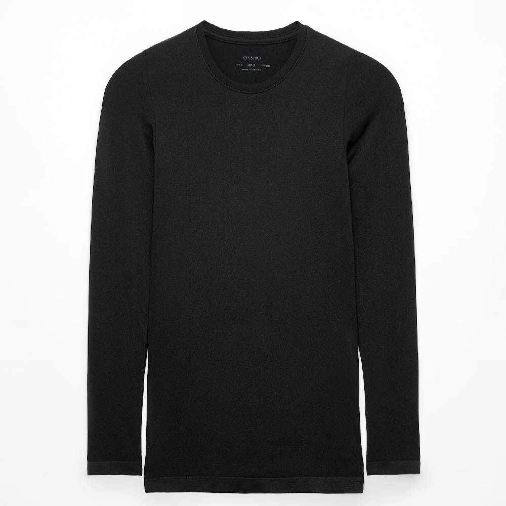 

Лонгслив Oysho Seamless long-sleeved, черный