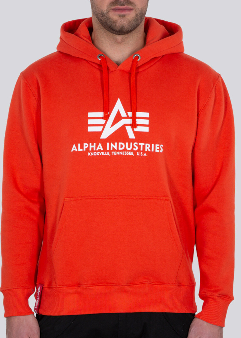 

Толстовка Alpha Industries Basic мужская, оранжево-белая