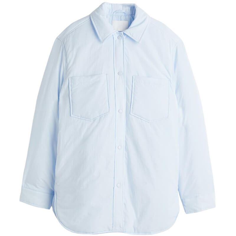 

Куртка-рубашка H&M Oversized Nylon, светло-голубой, Синий