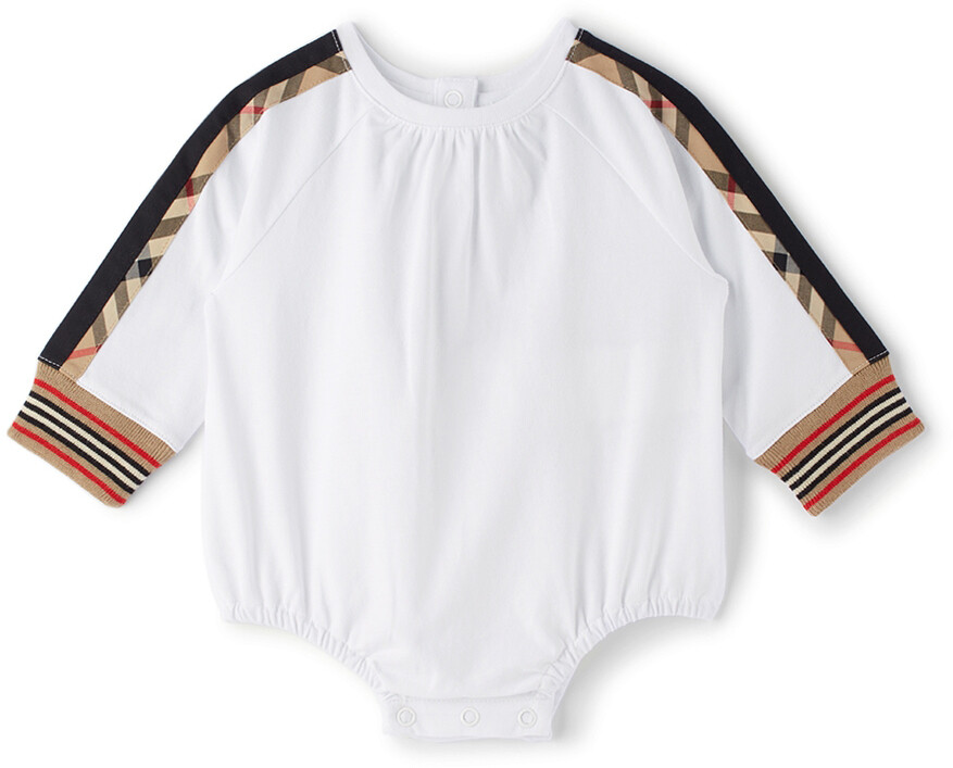 

Белое боди Baby в винтажную клетку Burberry