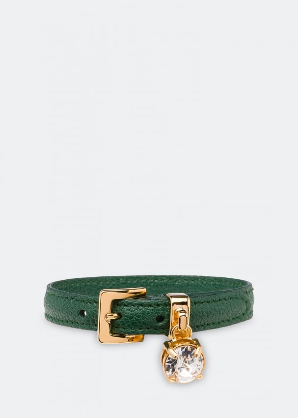 

Браслет MIU MIU Madras leather bracelet, зеленый