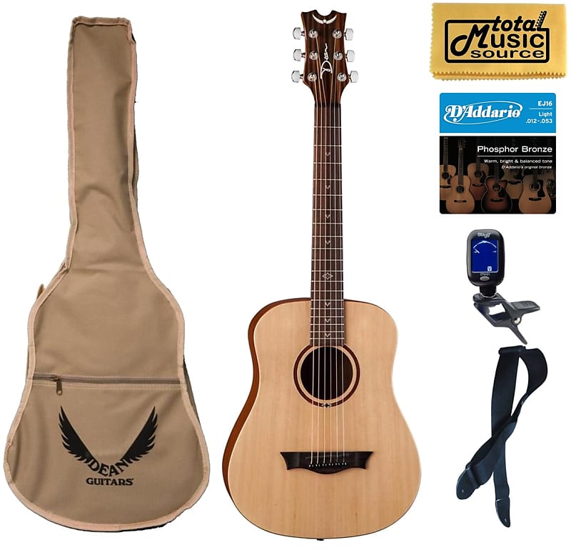 цена Акустическая гитара Dean Guitars Flight Series Spruce Travel Guitar with Gig Bag Bundle