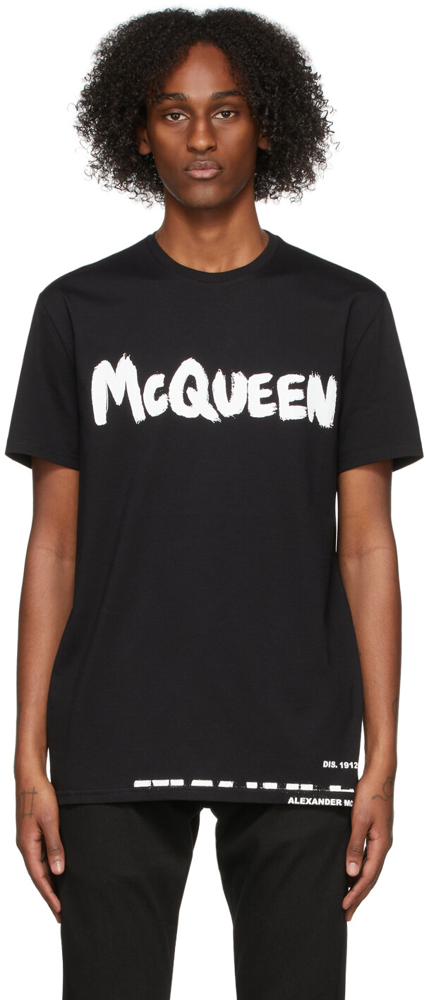 

Черная футболка с логотипом Alexander McQueen, Черный