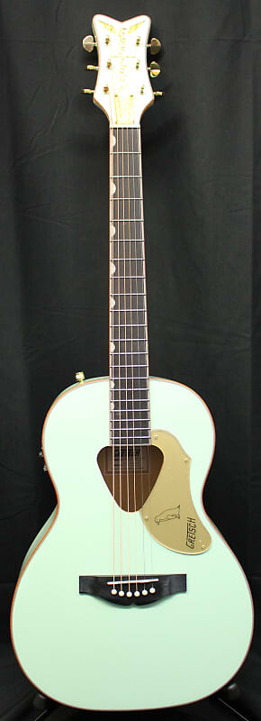 

Акустическая электрогитара Gretsch G5021E Penguin Parlor цвета мятного металлика Gretsch G5021E Penguin Parlor Electric Guitar