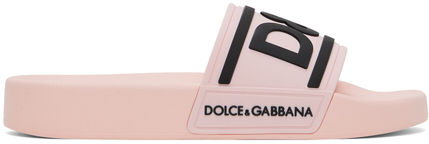 

Розовые пляжные шлепанцы Dolce & Gabbana