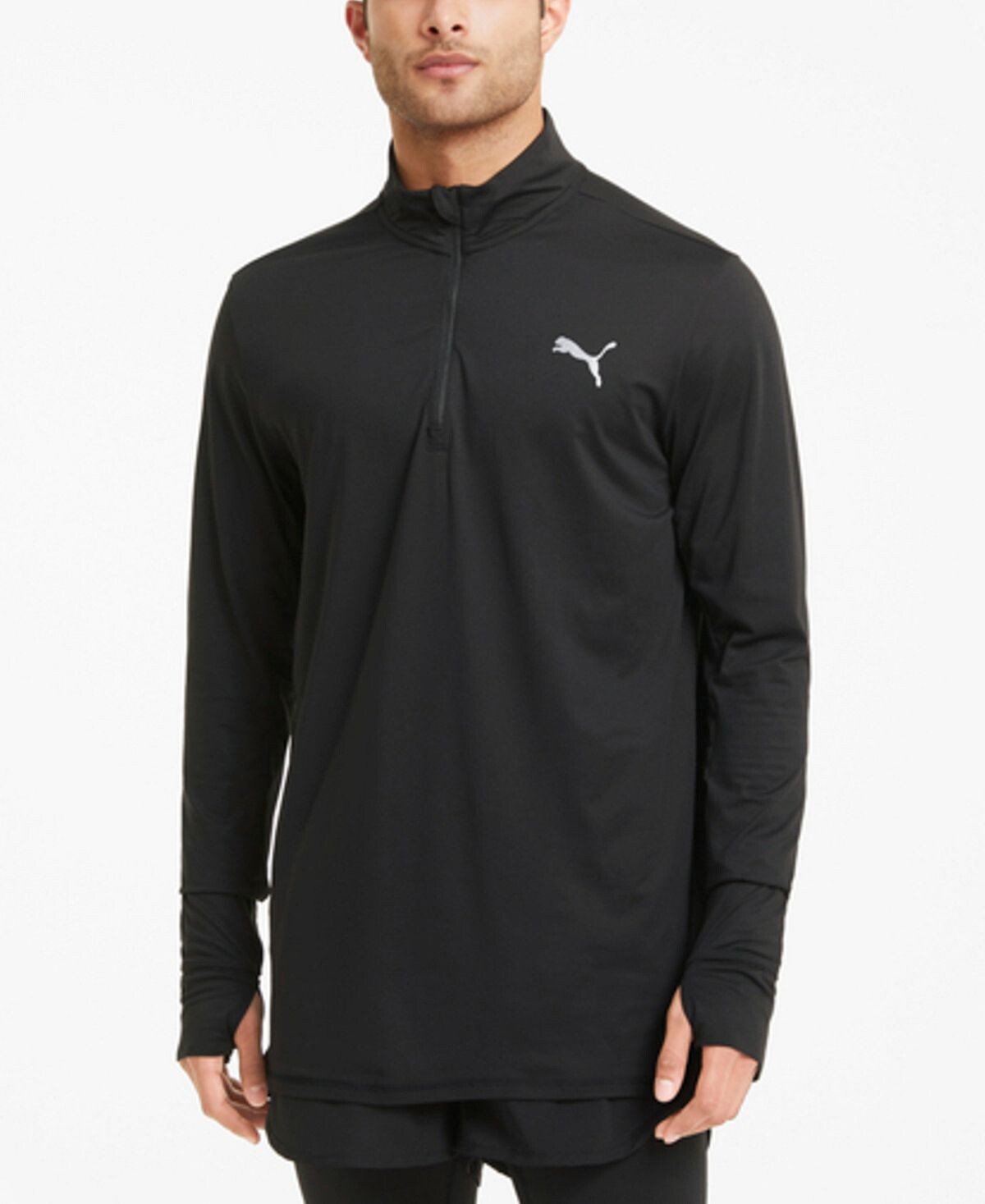 

Мужская беговая рубашка с застежкой-молнией run favorite Puma, черный