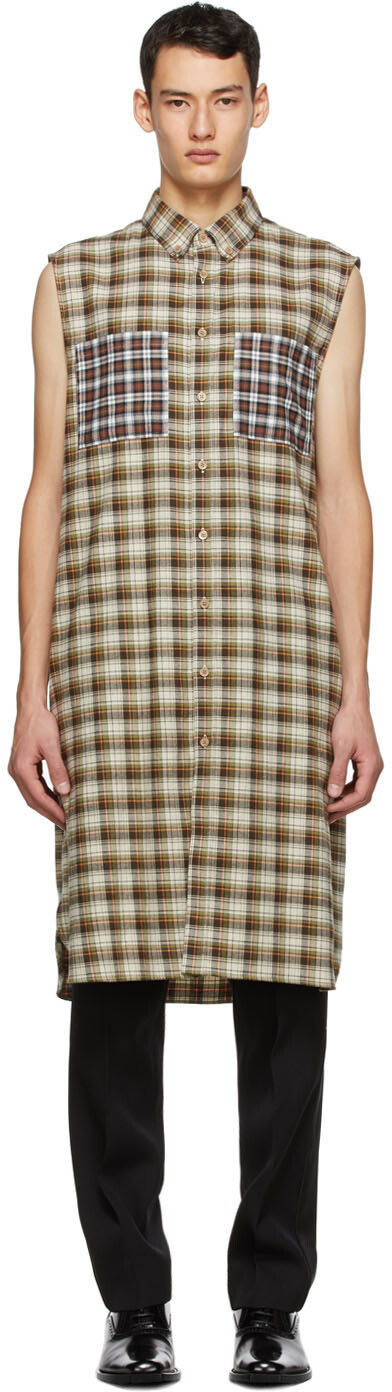 

Бежевая фланелевая рубашка в клетку Burberry