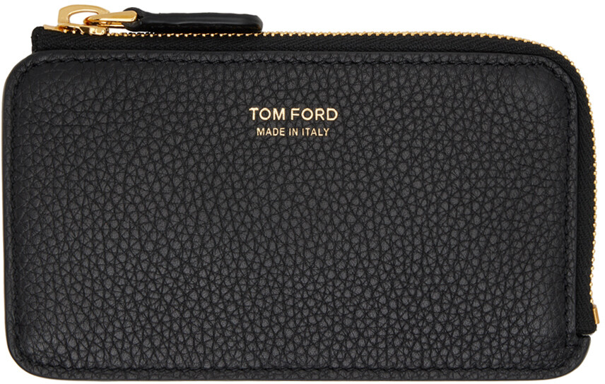 

Черный держатель для карт на молнии TOM FORD