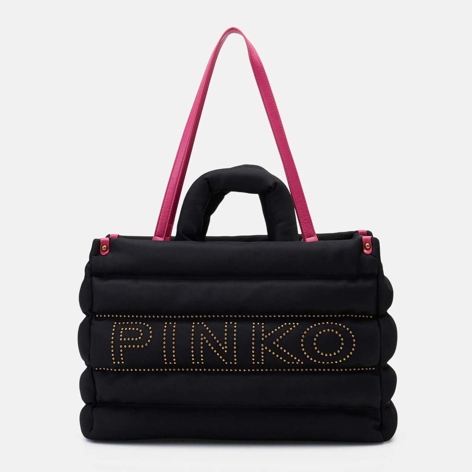 

Сумка Pinko Riciclato Microborchie, черный/розовый