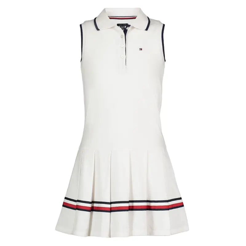 

Платье-футболка Tommy Hilfiger Big Kids' Pleated Polo, белый