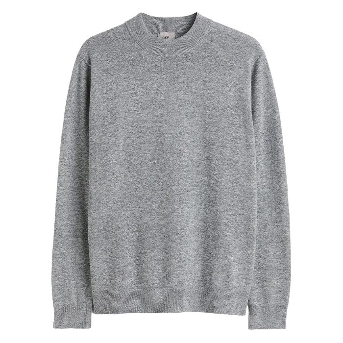 

Джемпер H&M Merino Wool, серый меланж